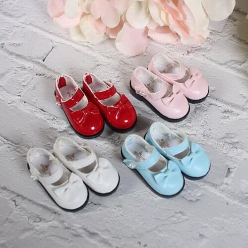 Blythe ob24 1/6 size can wear doll shoes handmade bowknot small shoes flat shoes 4 color into doll accessories