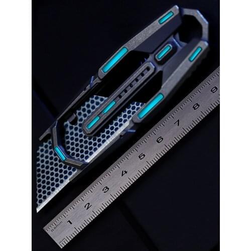 UK-11 Titanium Alloy EDC Utility Knife Multi-function Wrench Outdoor self-defense Tactical Wallpaper Knife With Honeycomb Blade