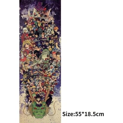 55x18.5cm Japanese Anime Collection Vintage Kraft Paper Poster Interior Bar Cafe Decoration Painting Indoor Decorations