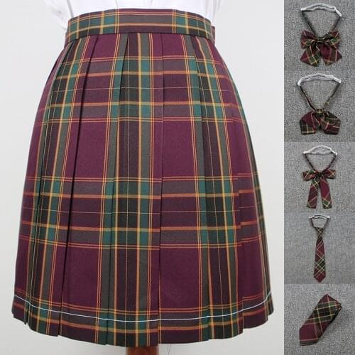 Japanese School Dresses For Girl Plaid Pleated Skirts Cosplay Sailor Suit Anime Form Hawthorn Plaid Skirt School Uniform Dress