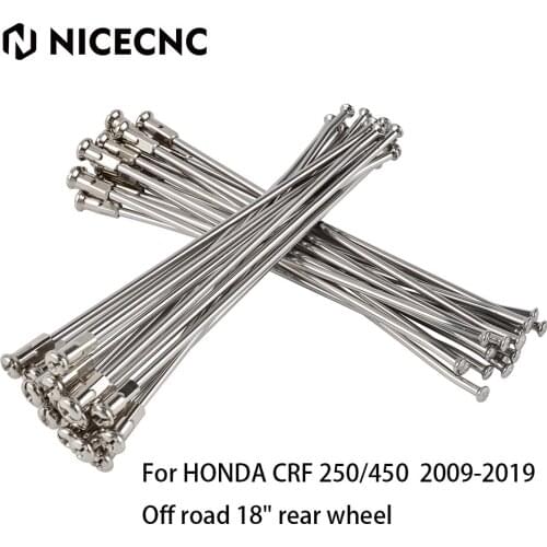NICECNC Rear Wheel Spoke Nipple Kit For Honda CRF250X CRF450X CRF250R CRF450R CRF250RX CRF450RX CRF250 CRF450 2009-2019 2018