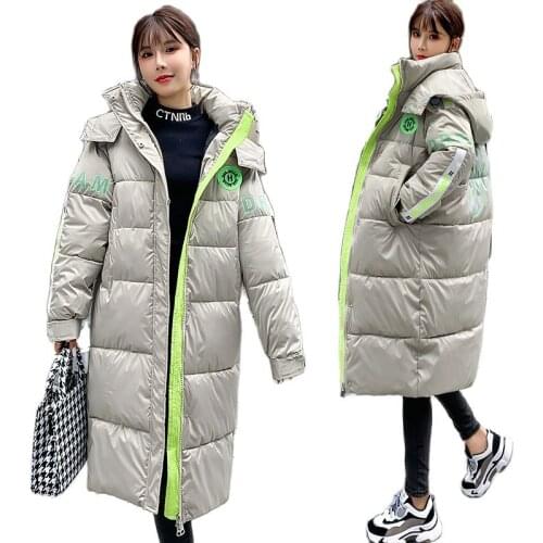 Plus size Long Parkas mujer Women Winter Down Jacket 2021 New Thick Warm Snow Coats Korean Hoodies Black Puffer Jacket for Woman