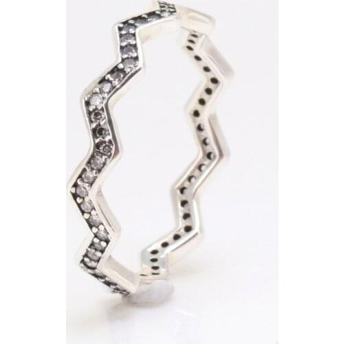 Bewill hot S925 Sterling Silver Geometric Ring New Shiny Zigzag Ring For Women Fashion Original Jewelry Gift