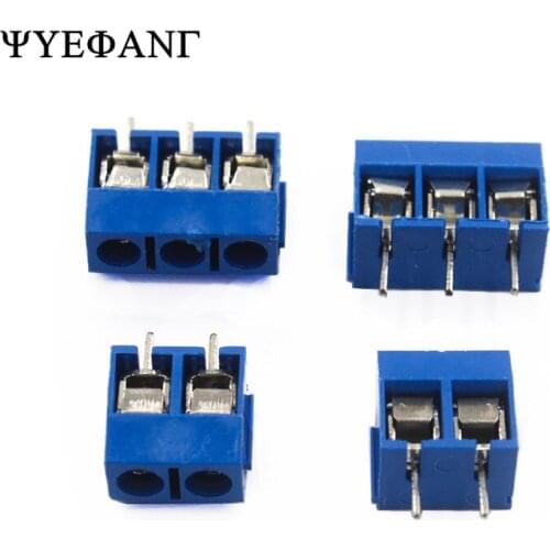 10PCS/LOT KF301-2P KF301-5.0-2P KF301 Screw 2Pin 3Pin 5.0mm Straight Pin PCB Screw Terminal Block Connector Blue