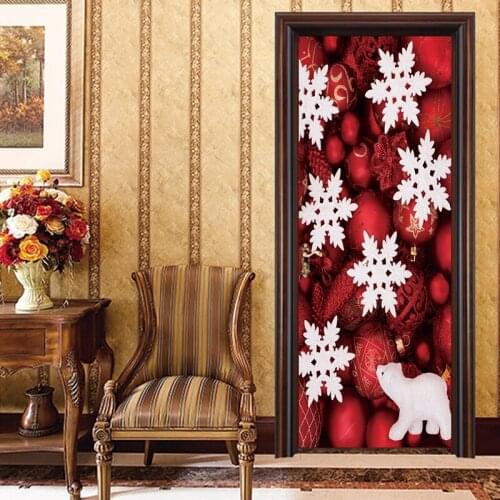 2pcs/set Window Winter Christmas White Snowflake Door Stickers PVC Poster Wallpaper Winow Wall Decals Xmas party Home Decor