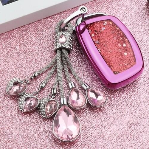 2019 Fashion Quicksand TPU Car Key Case For Hyundai Elantra Tucson Mistra Verna SonataIX25 IX35 Key Shell Auto Key Shell Keyring