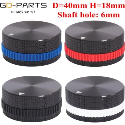40x18mm Solid Full Aluminum Volume Potentiometer Set Knob Cap With Colorful Rubber Ring For Hifi Audio AMP Turntable CD DVD DAC