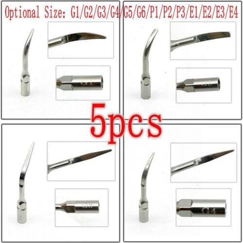 5pcs Dental Ultrasonic Scaler Scaling Tip Fit EMS Woodpecker Dentist Tools G1/G2/G3/G4/G5/G6/P1/P2/P3/E1