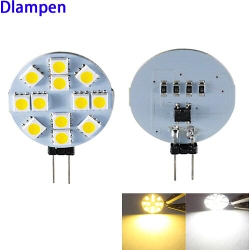 5pcs led lamp g4 12v round bulb light smd 5050 12leds 2W 12 V volts Replace Halogen Lamp Spot energy saving 200Lm Warm white