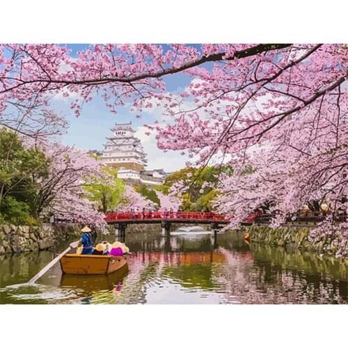 5D Diamond Painting Flower Diamond Embroidery Full Round Square Rhinestones Art Cherry Blossom Tree Cross Stitch Home Decor Gift