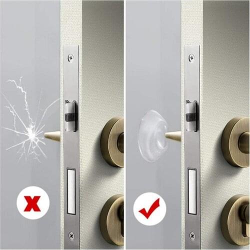 9pcs Wall Protector Door Stops Punch-free Anti-collision Round Silicone Door Stop Muffler Self-adhesive Round Bumper