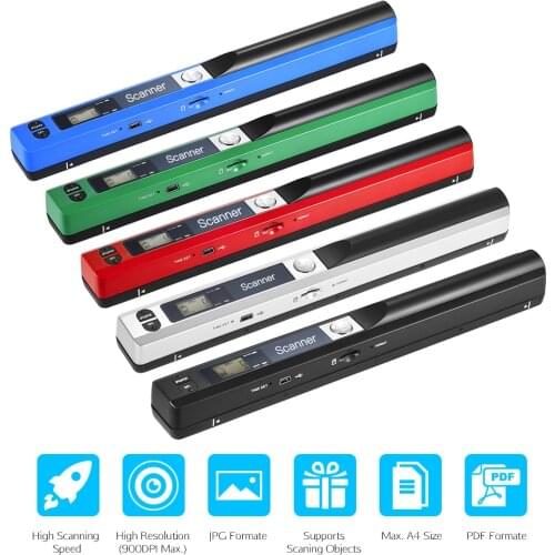 A4 Scaner Portable Mini document Scanner JPG/PDF Format Document Image Iscan Handheld Scanner A4 Book Text Scanner LCD Display