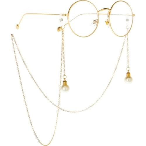 Reading Glasses Chain For Women Metal Sunglasses Beaded Eyewear Laces Gold Fastening Cords Silver Eyewear