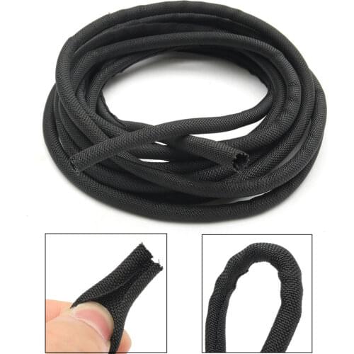 Dropship 3M Black Wrap Braided Cable Sleeve 5mm General Wire Pipe Hose Indoor Wiring Protection Flexible Nylon Sleeve