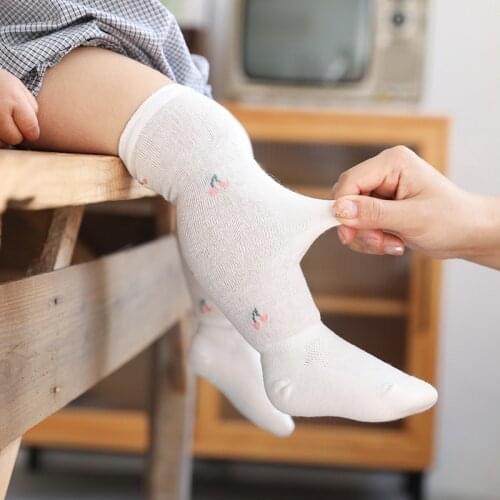 Baby Knee high Socks Mesh Breathable New Summer Thin Baby Newborn Socks Cartoon Fruits Socks Lovely Infant Toddler Socks