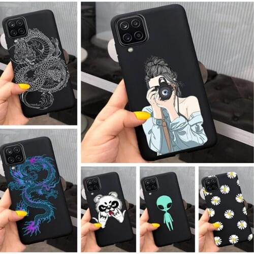 For Samsung Galaxy A12 Case Cartoon Black Silicon Soft Case For Samsung A12 A 12 SM-A125F Cover Funda Samsung A12 2020 Case 6.5"