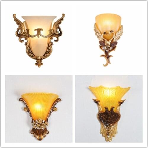 European Aisle Outdoor Wall Lamp Creative Bedside Indoor Dressing Room Glass Resin Lights