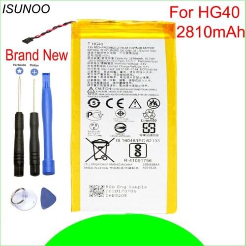 ISUNOO 2810mAh HG40 battery for Motorola Moto G5 PLus Smartphone Battery With Repair Tools
