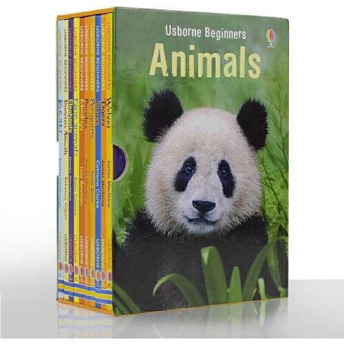 10 Pcs / Set Beginners Animals English Picture Book Animal World Kids Children Animal Encyclopedia Enlightenment Storybook Books