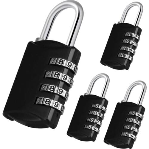 Combination-Padlock 4-Digit-Gym-Locker-Lock - 4 PCS Resettable Combo Lock for Toolbox School Employee Locker