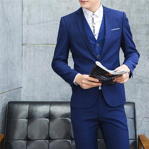 2PCS JACKET+PANTS Set Men Suits Plus Size Business Office Suits Male Wedding Party Blazer Bridegroom Groomsman Tuxedos