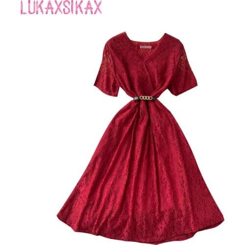 LUKAXSIKAX Summer Short Sleeve Dresses