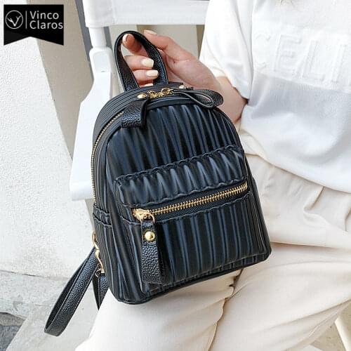 Fashion Soft Leather Womens Small Backpack Trend Luxury Designer Backpacks Female Black Cute Mini Backpack for Teenage Girls