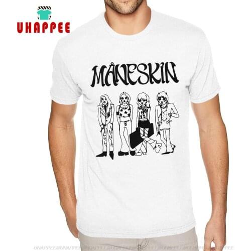 DIY Maneskin Tshirt Short Sleeve Males 3XL White Tee Shirts