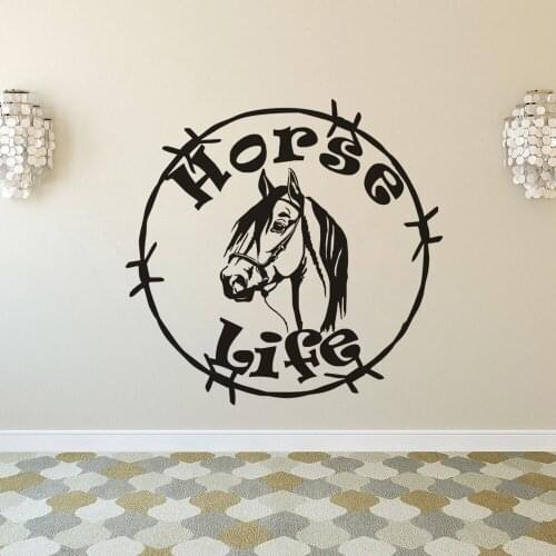 Horse life Wall Sticker Vinyl Art Removable Poster Mural Decoration For Bedroom Livingroom Decals Animal Head Decor LX194