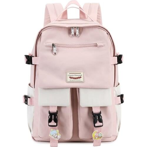 Nylon Schoolbags For Teenage Girls Women Backpack Middle School Bookbag College Student Laptop Bag Mochila