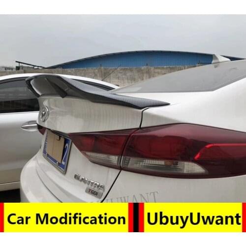 Fit For Hyundai Elantra 2017 2018 2019 ABS / Carbon Fiber Exterior Rear Spoiler Tail Trunk Boot Wing Decoration Car Styling