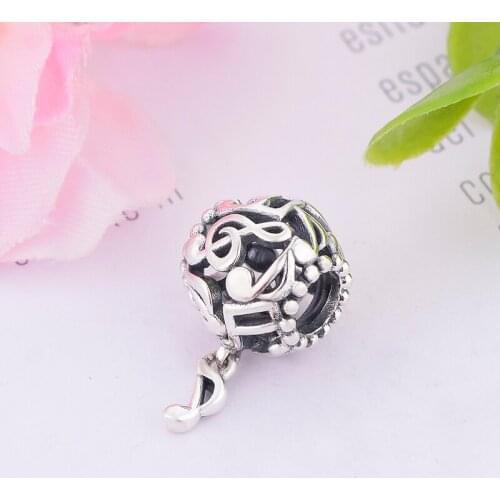 Fit Original Pan Charm Bracelet Authentic 925 Silver Music Note Made Ball Shape Pendant Bead Making Summer Berloque 2020 NEW