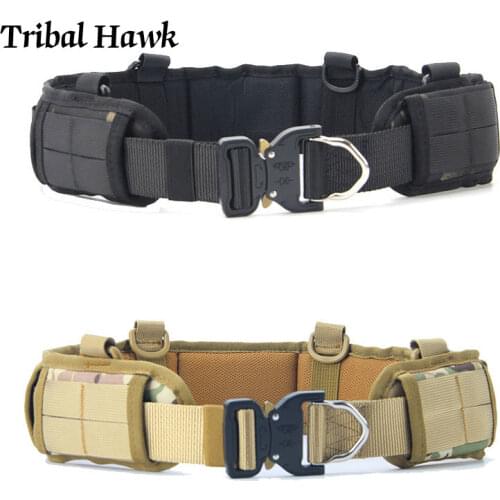 Tactical Molle Belt Military Army Airsoft Battle Belt Men Outdoor Combat Hunting Paintball CS Soft Padded Fighter Waist Girdle