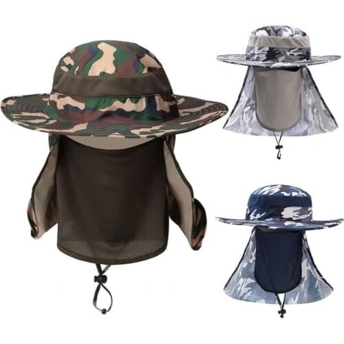 Nylon Fishing Hat Soft Multifunctional Wide Brim Face Neck Flap Fishing Caps for Outdoor Fishing Hiking Sun Protection Hat