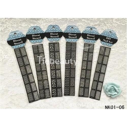 Stamping Nail Art Hollow Templates Airbrush Stencils Stickers,Reusable Stamp Plates Template Guide DIY Tools 18*3.5cm
