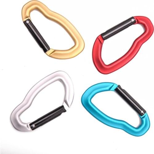 Outdoor D-type Hook Multifunctional Ear Hook Color Spring Hook Aluminum Alloy Mountaineering Key Hanging Camping Equipment Gear