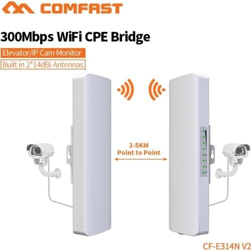 Comfast 300Mbps Outdoor Coverage Siganl booster Amplifier 2.4Ghz 14dBi High Gain Wifi Receiver For IP Camera Project CF-E314N