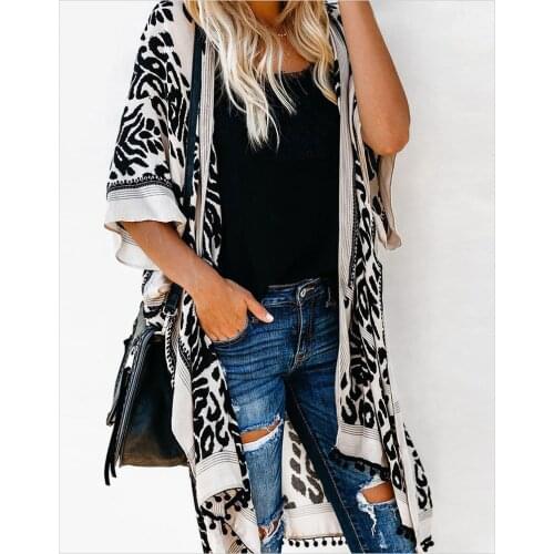 2021 Elegant Casual Summer Women Cape Open Stitch Blouse Bohemian Print Loose Batwing Sleeve Beach Wind Holiday Coat Cloak