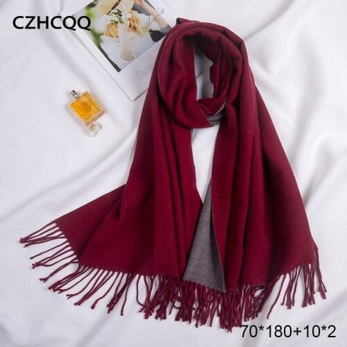 Winter Double Sided Long Cashmere Scarf Women Kerchief Warm Shawl Foulard Femme Stole Pashmina Neck Women Scarf For Ladies 2019