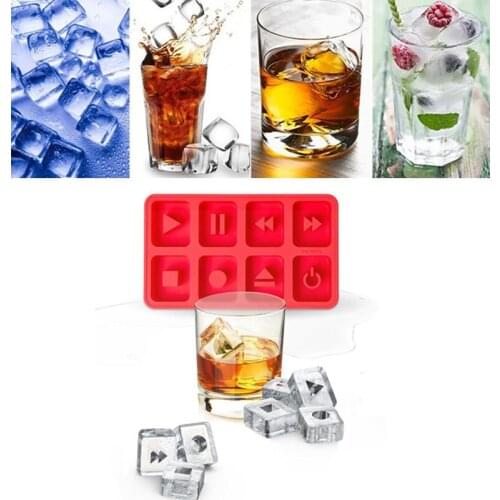 1pcs Silicone Ice Cube Maker Trays Creative 8 grids button DIY Ice Mold for Icecream Cold Drinks Whiskey Cocktails Home Ice Tray