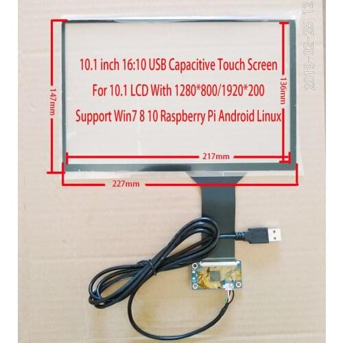 10.1 inch USB Capacitive Touch Screen 16:10 For LCD 1280*800 1920*1200 10Fingers Touch Raspberry Pi Win7 8 10 L