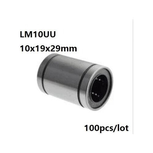 100pcs/lot LM10UU LM10 10x19x29mm Linear motion bearings bushings for 3D printer CNC router parts 10*19*29mm