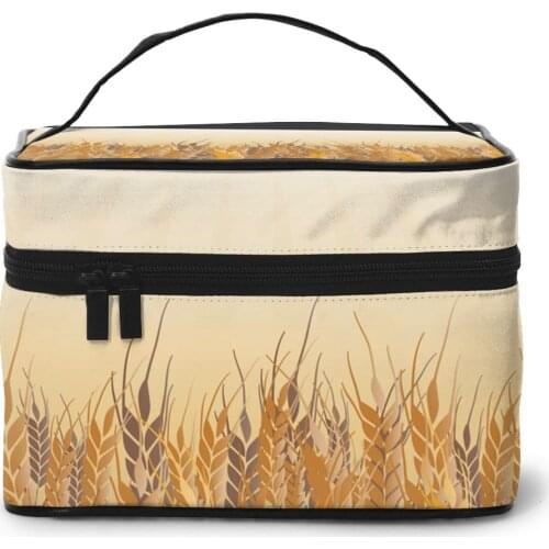 2021 Women Makeup Bag Cosmetic Bags Field Wheat Ladies Beauty Case Cosmetics Organizer Toiletry Bag