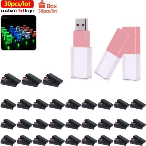 30pcs/lot 16GB 32GB 64GB 128GB Fashion New Metal Crystal USB 2.0 memory flash stick pen drive (with logo)