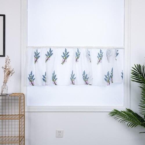 Fresh Flower Bouquet Short Curtain Kitchen Valance Drape Window Kitchen Decor
