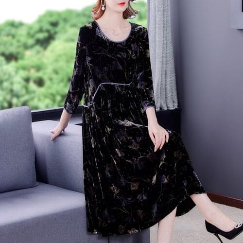 Black Velvet Elegant Bodycon Midi Dresses Spring Autumn Korean Vintage Solid Hepburn Dress 2021 Fashion Casual Office Lady Dress