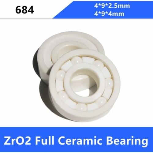 4/10pcs 684 4*9*2.5mm /4*9*4mm ZrO2 Full Ceramic bearing Zirconia Ceramic deep groove ball bearings