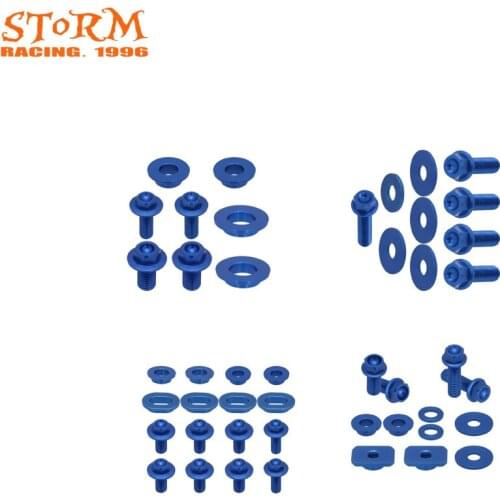 CNC Motorcycle Blue Seat Side Panels Rear Front Fender Radiator Shrouds Screw For Yamaha YZ250F YZ450F 03-05 WR250 WR450 03-06