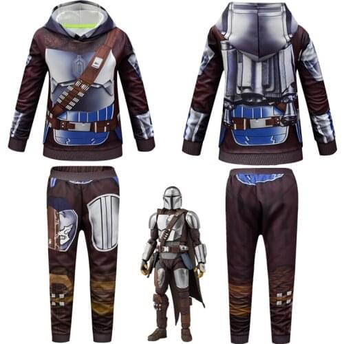 Star Wars Latest Movie Childrens Role-playing Costumes, Heroes Mandalorian Sweater Pants Boys and Girls Suits, Halloween Gifts