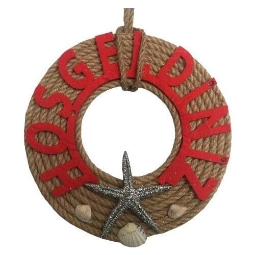 Tuğra Door Ornament Decorative Mesh Silver Star Sea -Shelled Corded 21 cm wall graphics gráficos de parede настенная графика